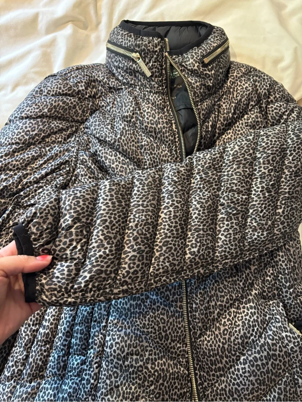 Michael Kors Leopard-Print Puffer Jacket
